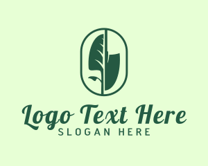 Land - Leaf Shovel Farming logo design
