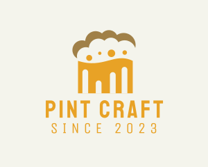 Pint - Beer Foam Cloud logo design