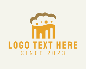 Happy Hour - Beer Foam Cloud logo design