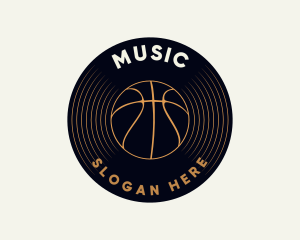 Basketball Vinyl Record Logo