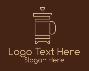 Latte - Minimalist French Press logo design