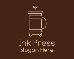 Minimalist French Press logo design