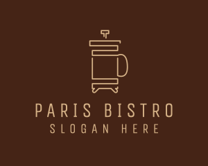 Minimalist French Press logo design