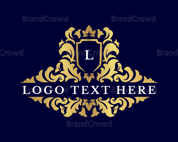Luxury Royalty Flourish Shield Logo