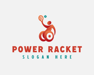 Racket - Tennis Sports Wheelchair logo design