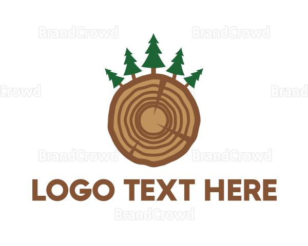 Cedar Pine Wood Forest Logo