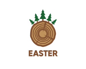 Trunk - Cedar Pine Wood Forest logo design