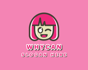 Cute Cartoon Girl Logo