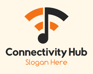 Wifi - Wifi Musical Note logo design