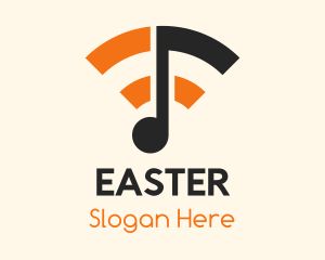 Singer - Wifi Musical Note logo design