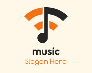 Wifi Musical Note logo design