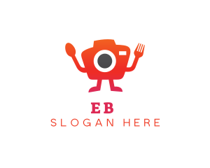 Eat - Camera Utensil Photographer logo design