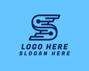 Electronics - Blue Tech Letter S logo design