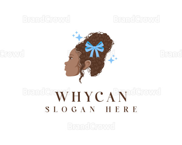 Woman Hair Ribbon Logo