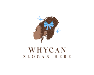 Hair Bun - Woman Hair Ribbon logo design
