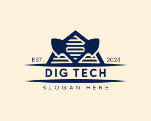 Shovel Digging Construction logo design