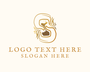 Gold Hourglass Hand Logo