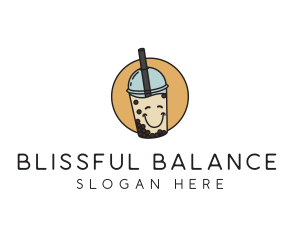 Happy Milk Bubble Tea  logo design