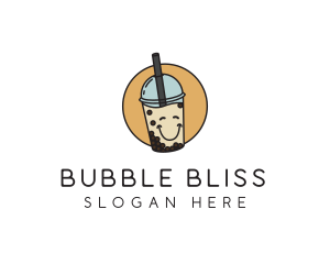 Happy Milk Bubble Tea  logo design