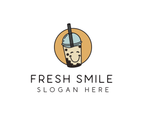 Happy Milk Bubble Tea  logo design