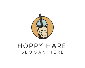 Happy Milk Bubble Tea  logo design