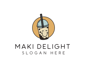 Happy Milk Bubble Tea  logo design