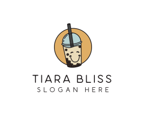 Happy Milk Bubble Tea  logo design