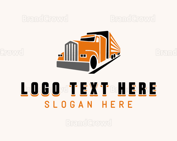 Trailer Truck Logistics Logo