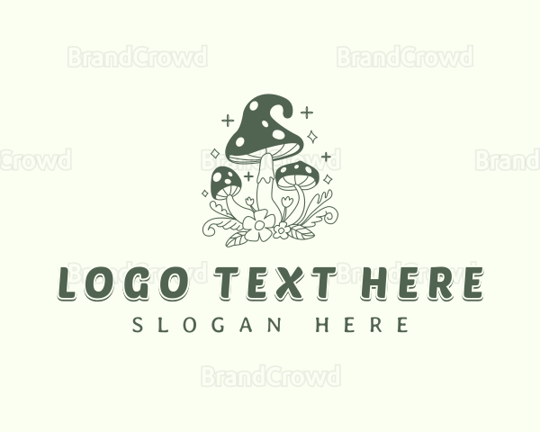 Whimsical Magic Mushroom Logo