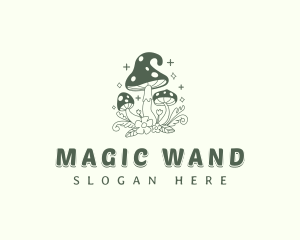 Whimsical Magic Mushroom logo design