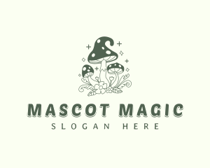 Whimsical Magic Mushroom logo design