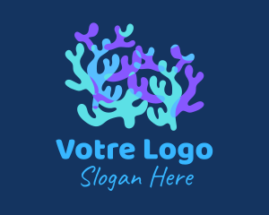 Underwater - Colorful Coral Reef logo design