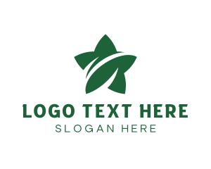 Vegan - Organic Star Leaf logo design