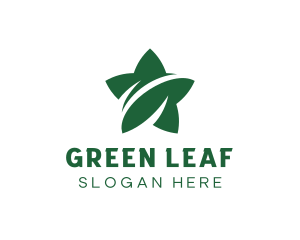 Organic Star Leaf logo design