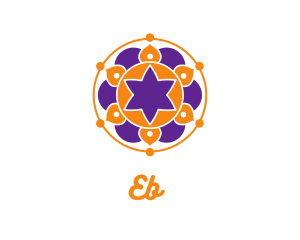 Purple - Floral Mandala Pattern logo design