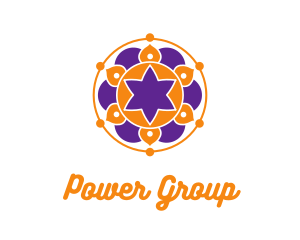 Orange - Floral Mandala Pattern logo design