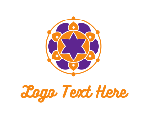 Purple Circle - Floral Mandala Pattern logo design