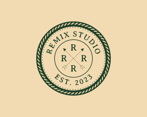 Hipster Arrows Rope Studio logo design