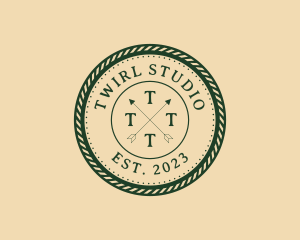 Hipster Arrows Rope Studio logo design