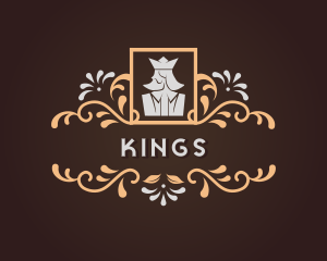 King Monarch Floral Ornament logo design