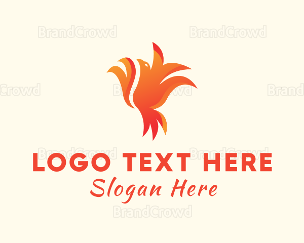 Fiery Phoenix Bird Logo