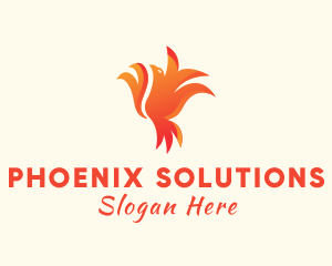 Phoenix - Fiery Phoenix Bird logo design
