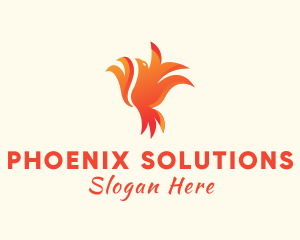 Fiery Phoenix Bird logo design