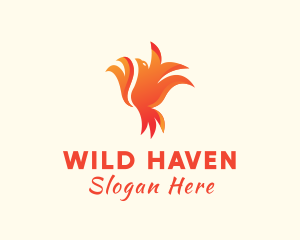 Fiery Phoenix Bird logo design