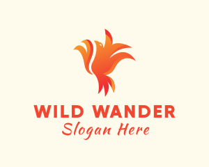 Fiery Phoenix Bird logo design