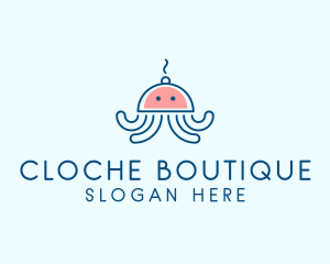 Cloche - Squid Cloche Cooking logo design