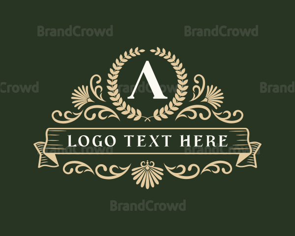 Lambda Symbol Floral Ornament Logo