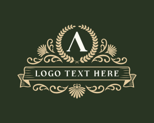 Alphabet - Lambda Symbol Floral Ornament logo design