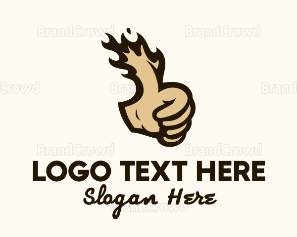 Hand Flaming Thumb Logo