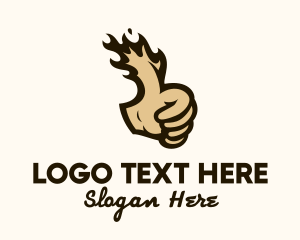 Decal - Hand Flaming Thumb logo design